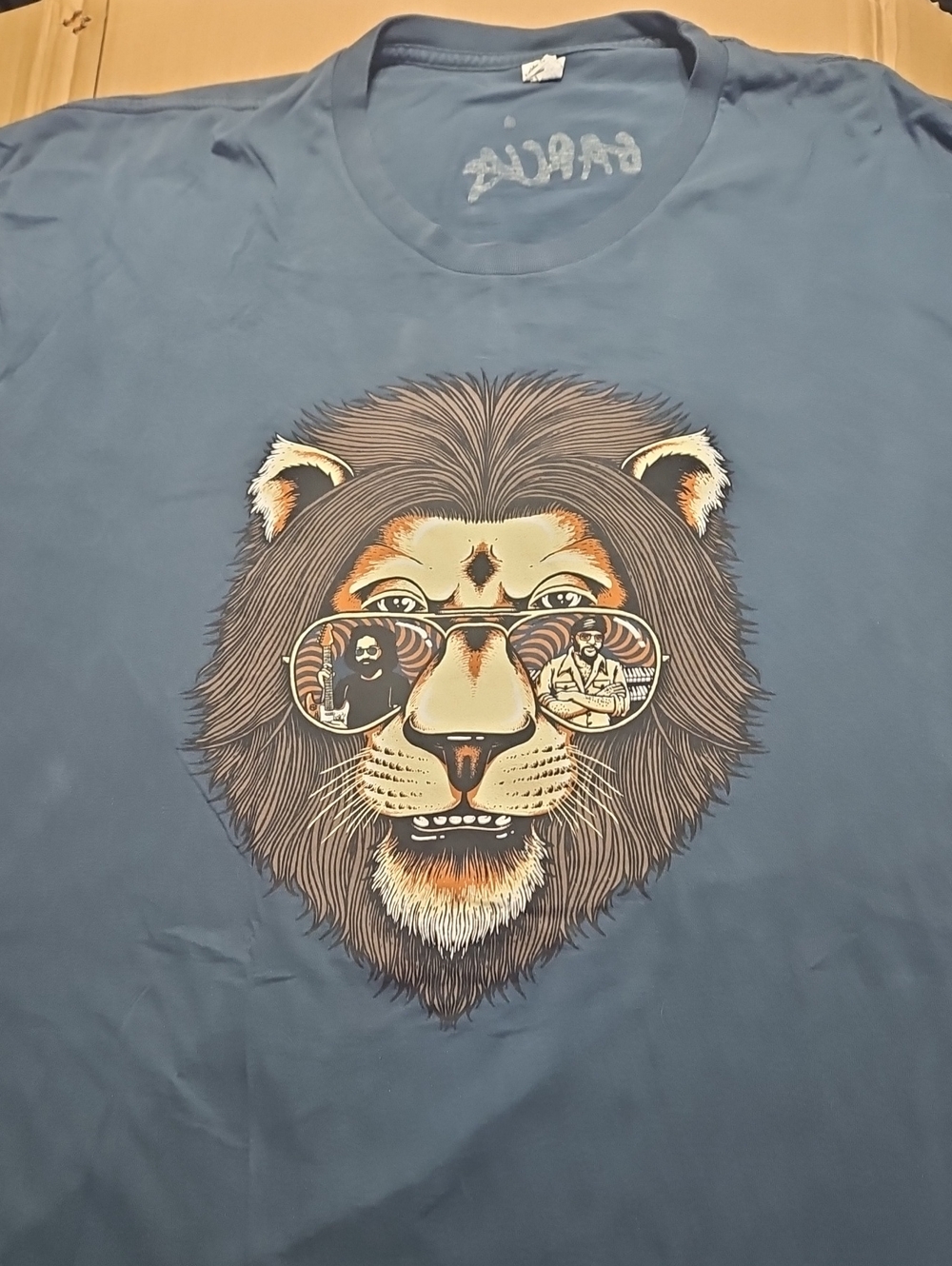 Men's Blue Graphic Lion Short Sleeve Tee